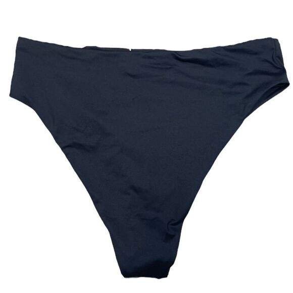 NWT SKIMS Recycled Signature Swim Mid Waist Bikini Bottom In Onyx Black - Picture 5 of 6